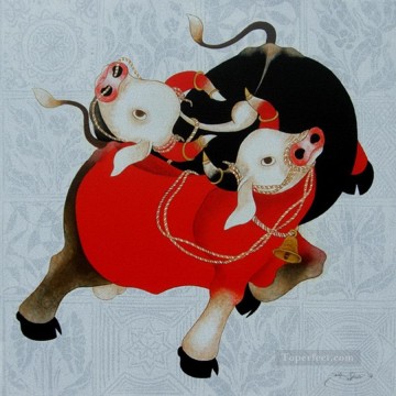 インド人 Painting - インド牛